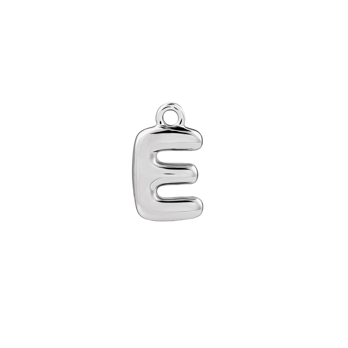 Silver Bubble Letter Charm