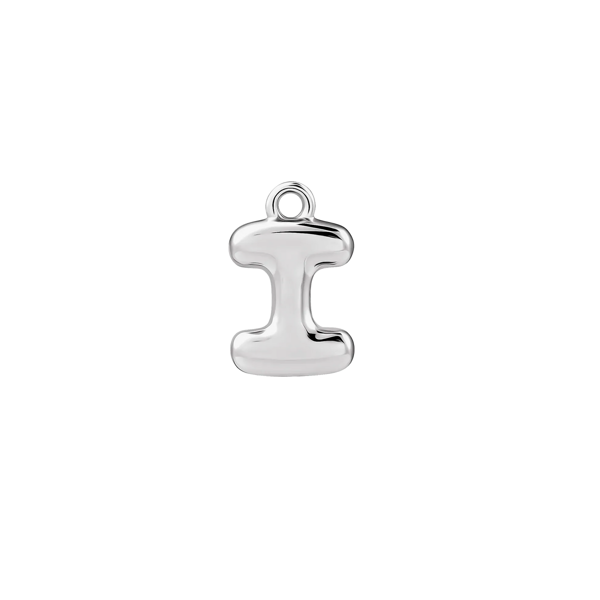 Silver Bubble Letter Charm