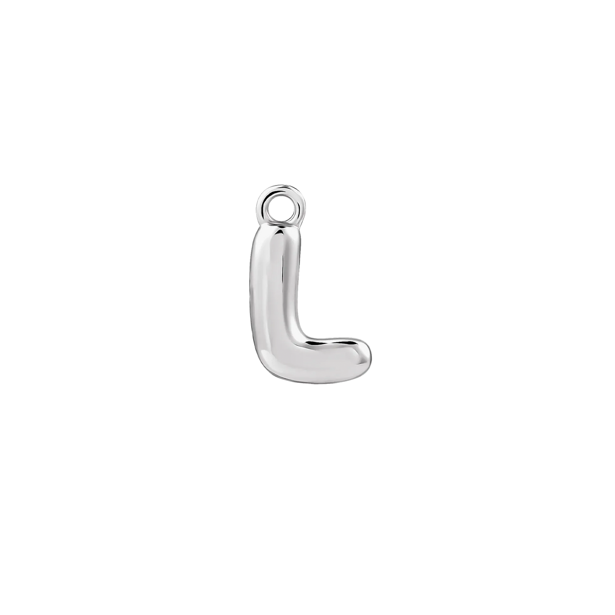 Silver Bubble Letter Charm