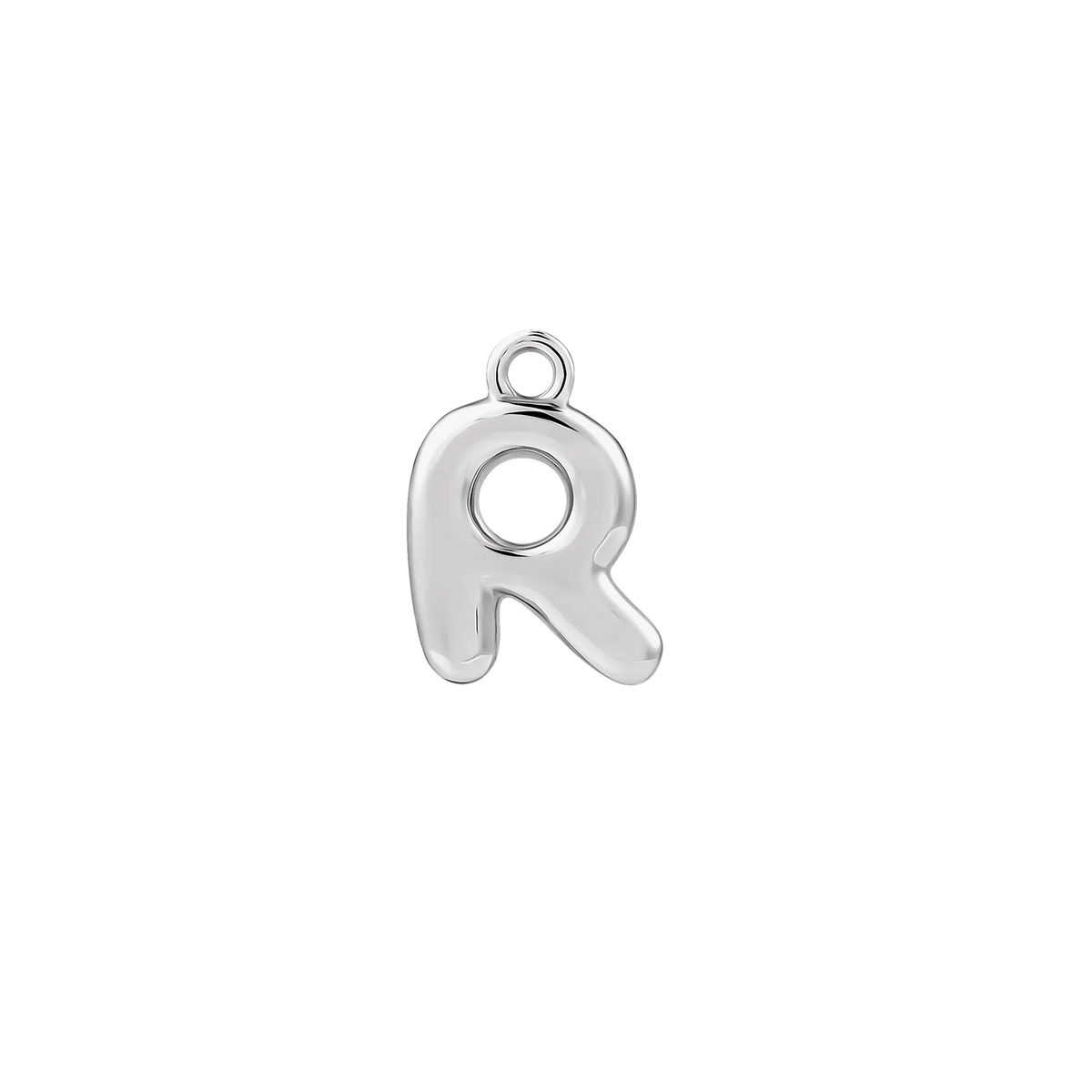 Silver Bubble Letter Charm
