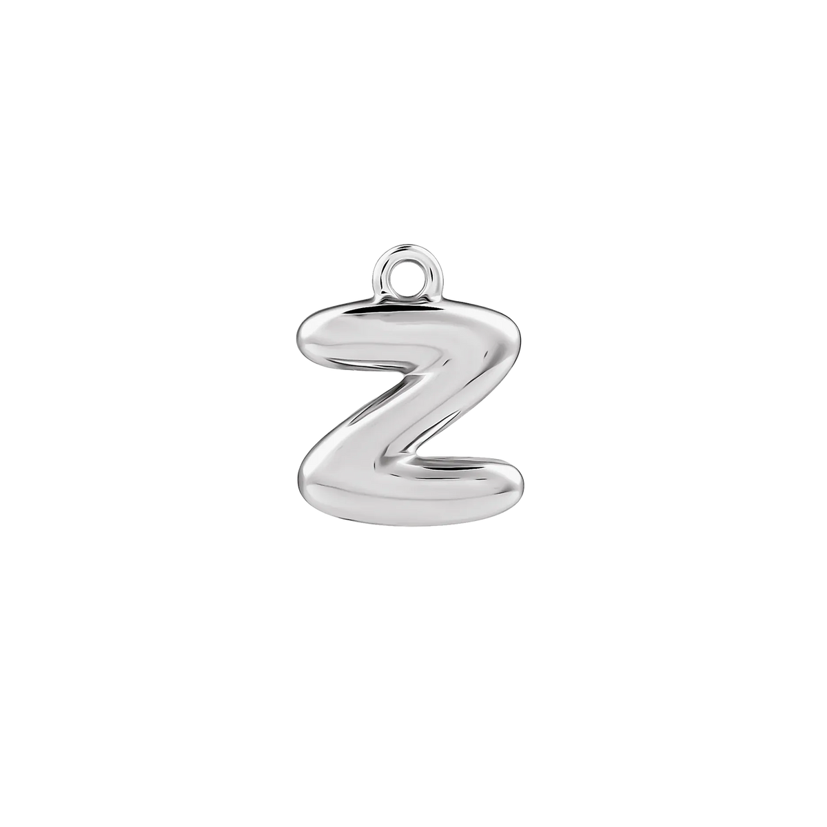 Silver Bubble Letter Charm