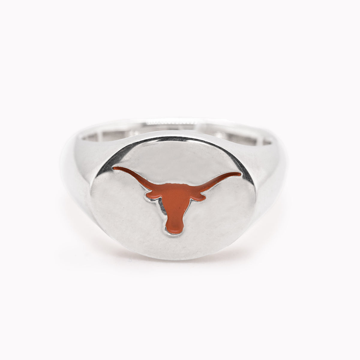 Silver Texas Longhorn Signet Ring