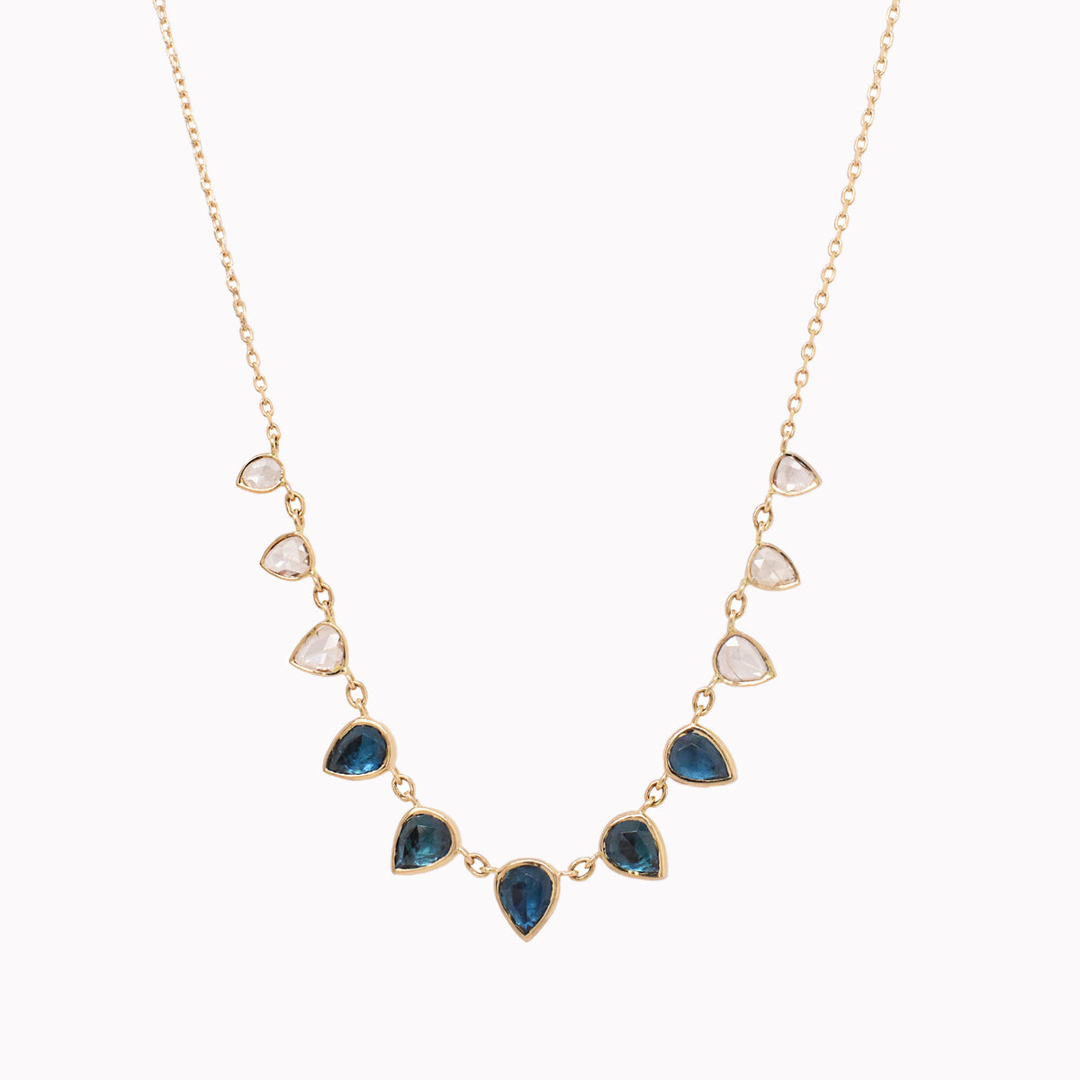 Pear Tourmaline & Rose-Cut Diamond Necklace