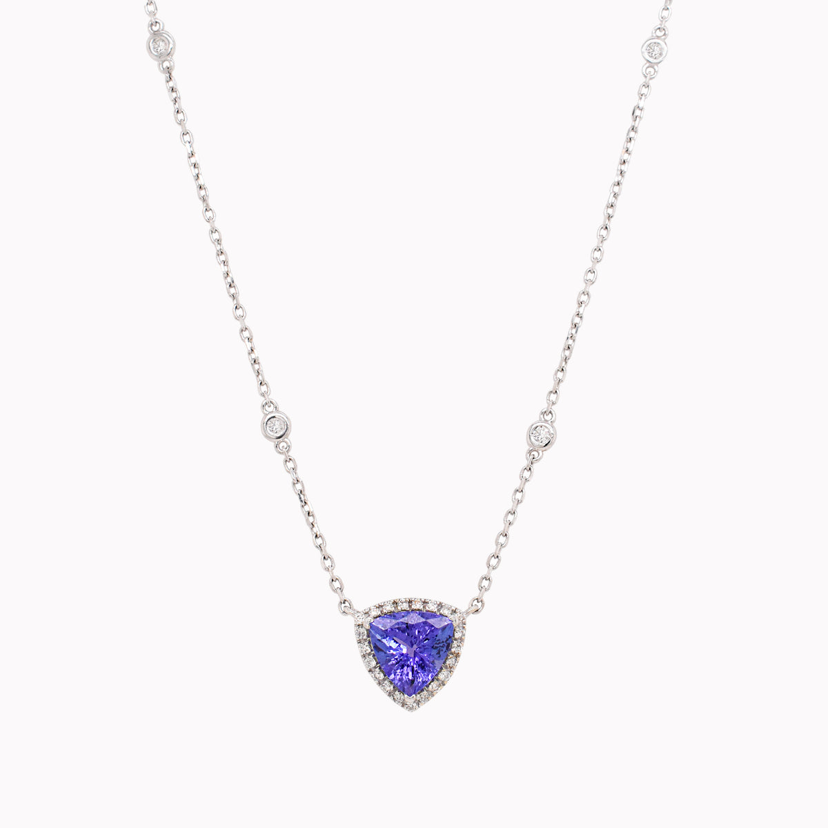 Trillion Tanzanite & Diamond Necklace