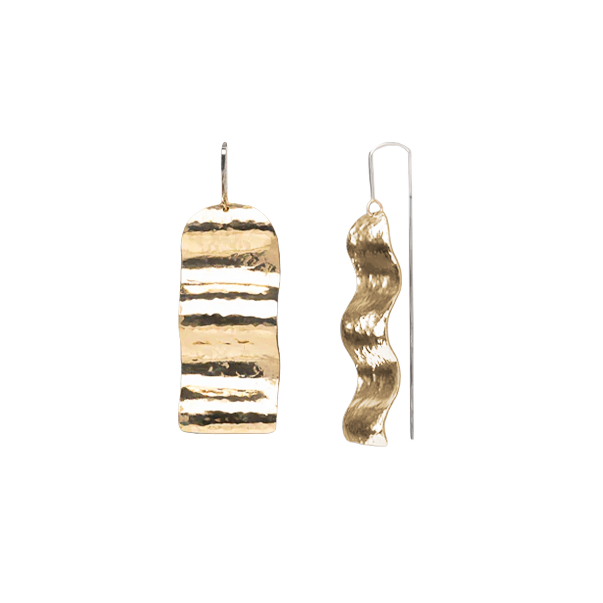 Two-Tone Wave Arch Earrings
