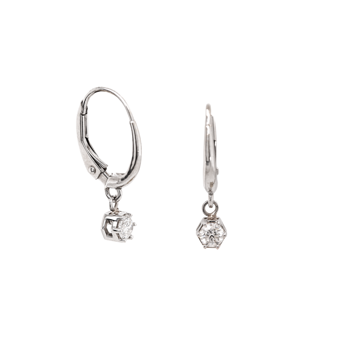 White Gold Diamond Dangle Earrings