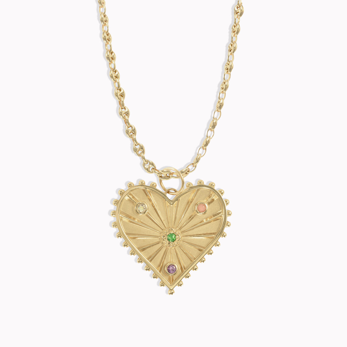 Large (25mm) Beaded Radiant Heart Medallion "Love"